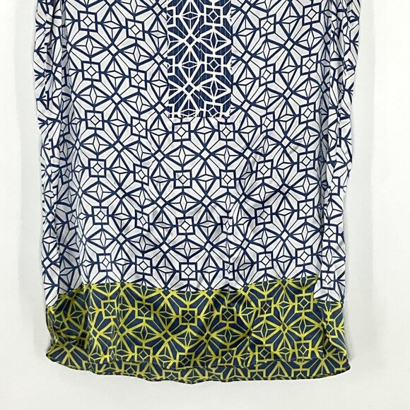 ORVIS Top Women 8 100% Silk Sleeveless Lightweight Geometric Color-block Flowy - Picture 5 of 12